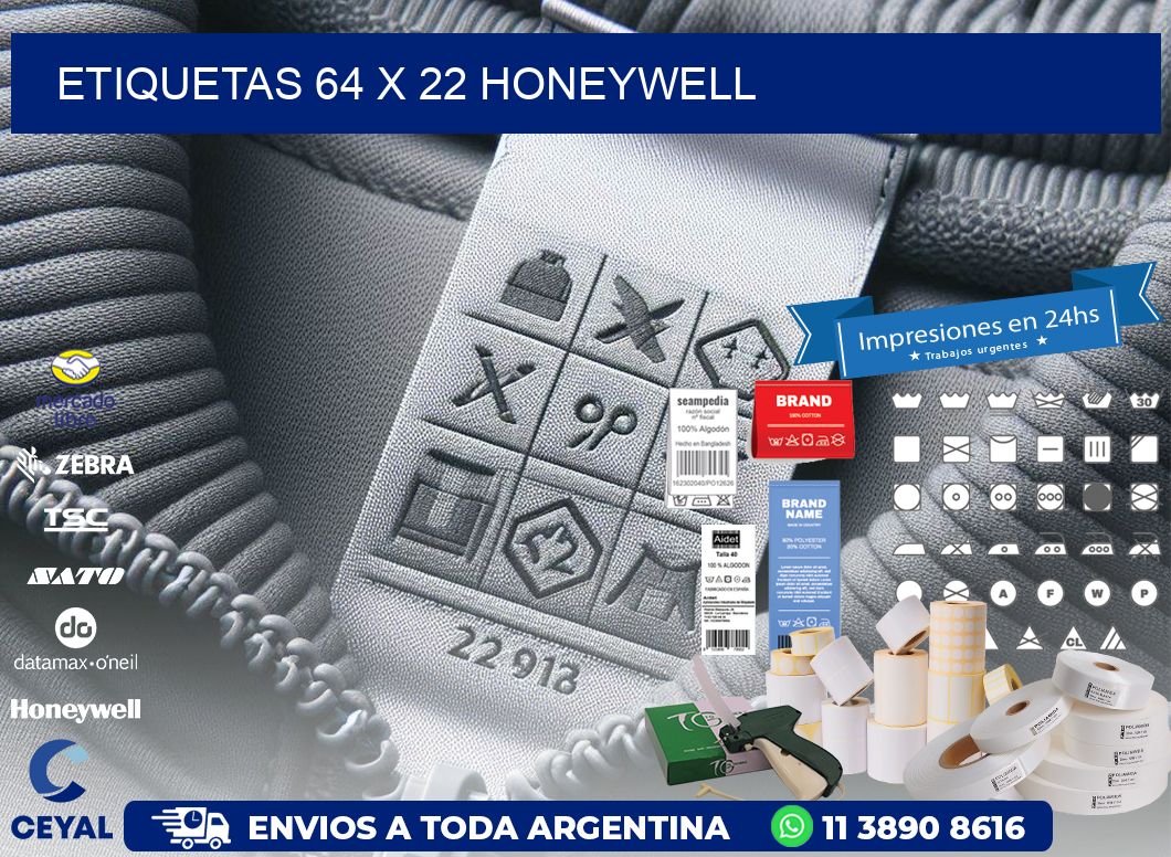 ETIQUETAS 64 x 22 HONEYWELL