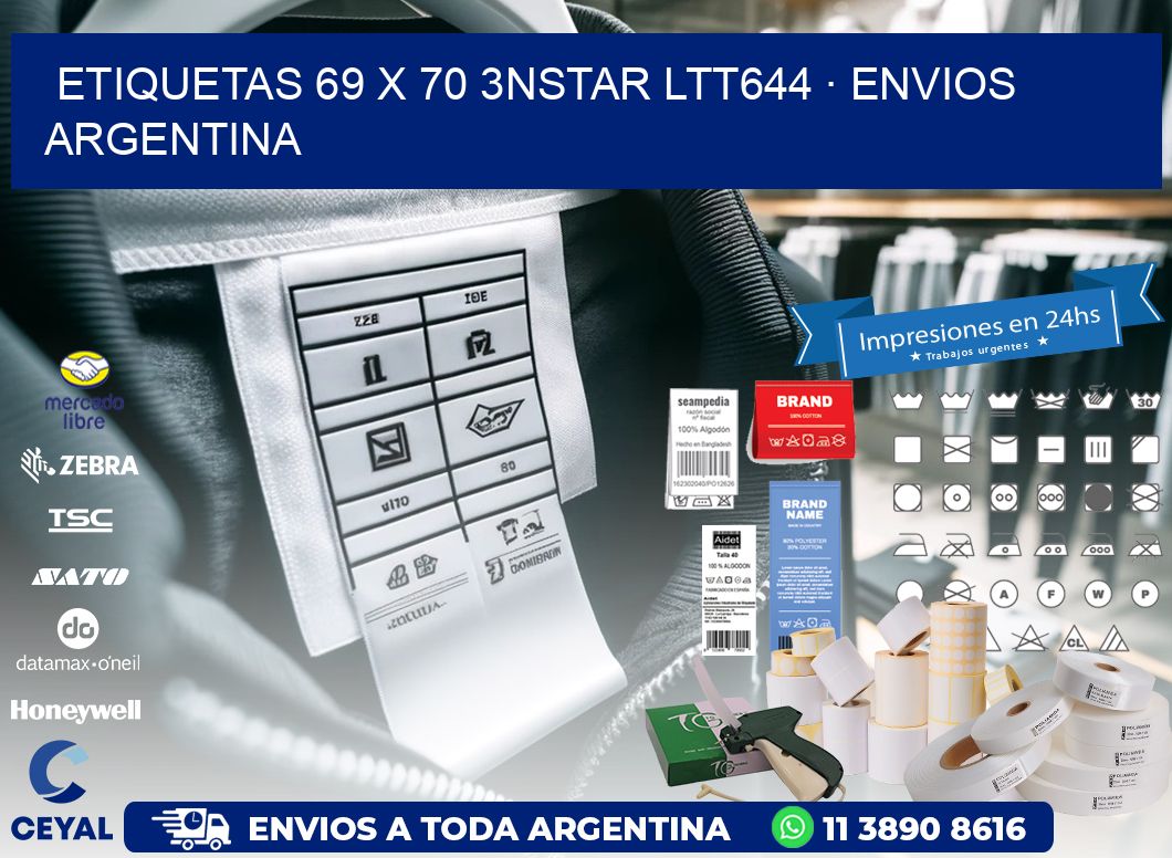 ETIQUETAS 69 x 70 3NSTAR LTT644 · ENVIOS ARGENTINA