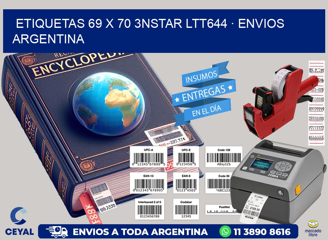ETIQUETAS 69 x 70 3NSTAR LTT644 · ENVIOS ARGENTINA
