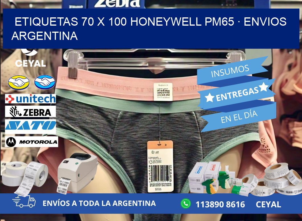 ETIQUETAS 70 x 100 HONEYWELL PM65 · ENVIOS ARGENTINA