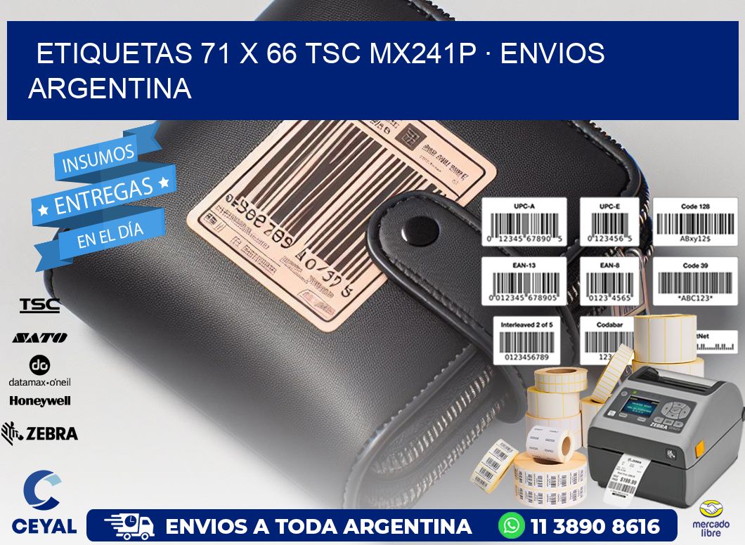 ETIQUETAS 71 x 66 TSC MX241P · ENVIOS ARGENTINA
