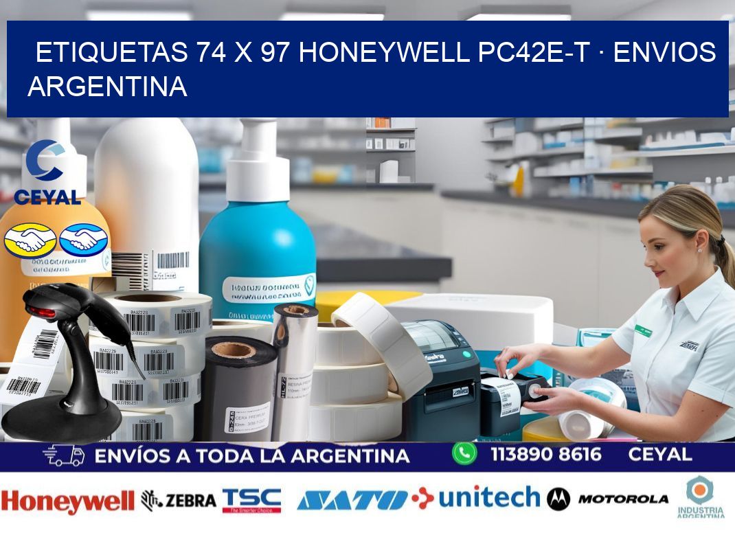 ETIQUETAS 74 x 97 HONEYWELL PC42E-T · ENVIOS ARGENTINA