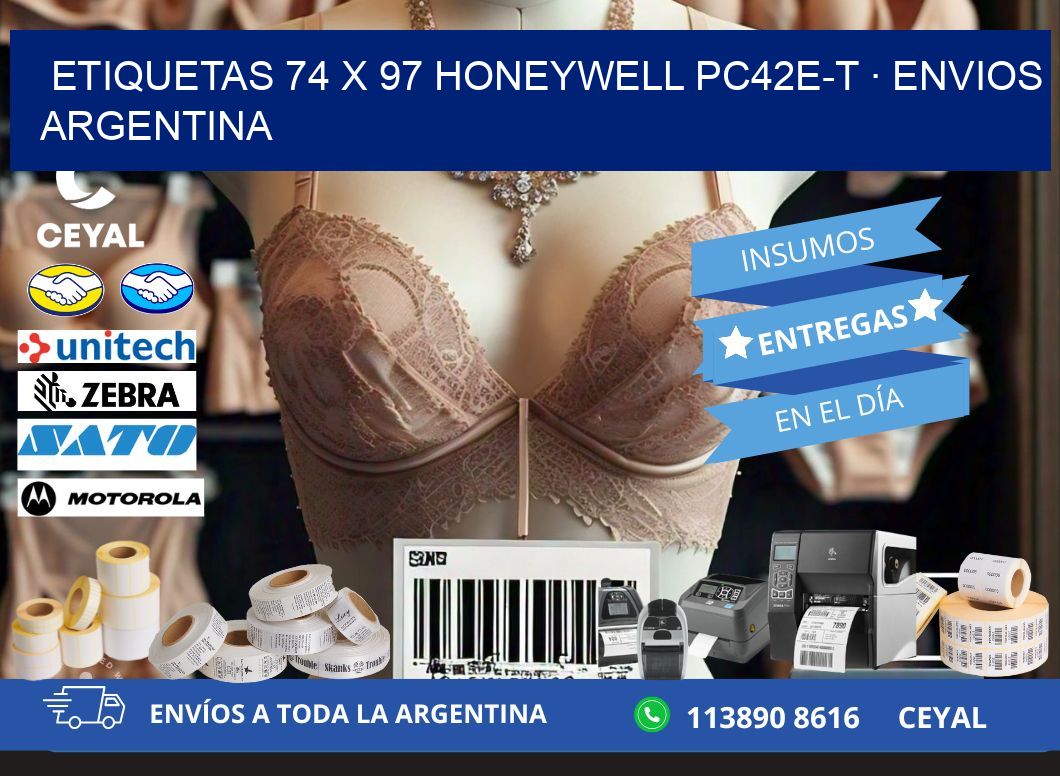 ETIQUETAS 74 x 97 HONEYWELL PC42E-T · ENVIOS ARGENTINA