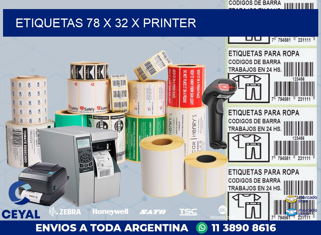 ETIQUETAS 78 x 32 X PRINTER