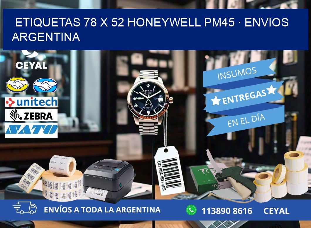 ETIQUETAS 78 x 52 HONEYWELL PM45 · ENVIOS ARGENTINA