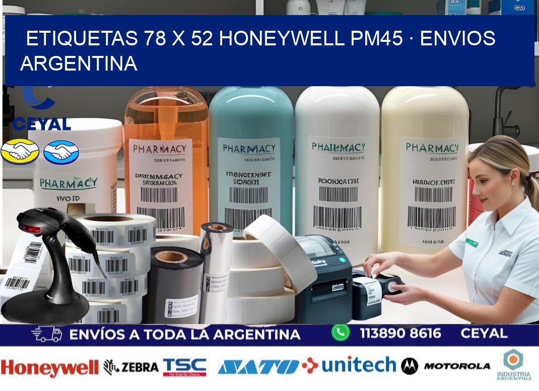 ETIQUETAS 78 x 52 HONEYWELL PM45 · ENVIOS ARGENTINA