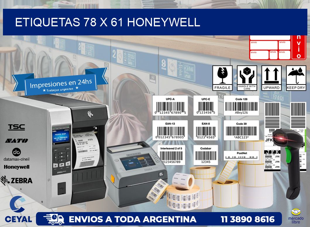 ETIQUETAS 78 x 61 HONEYWELL