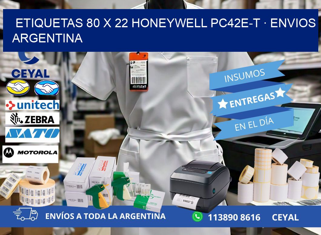 ETIQUETAS 80 x 22 HONEYWELL PC42E-T · ENVIOS ARGENTINA