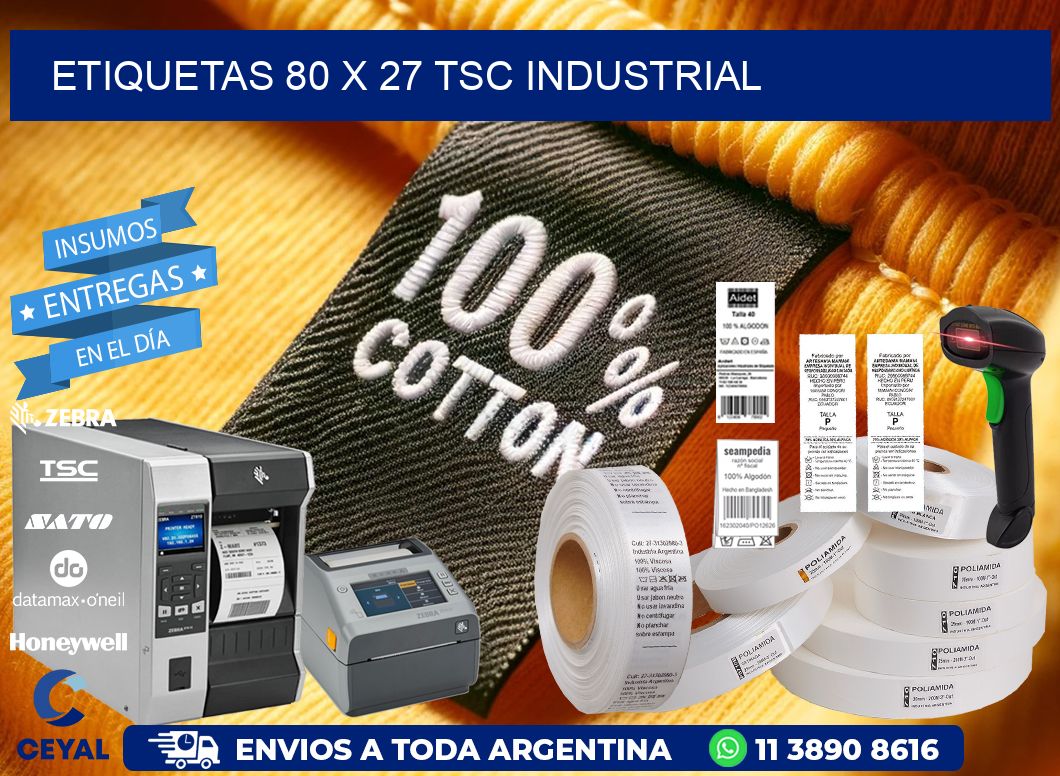 ETIQUETAS 80 x 27 TSC INDUSTRIAL