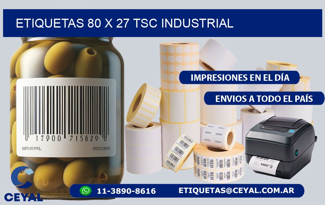ETIQUETAS 80 x 27 TSC INDUSTRIAL