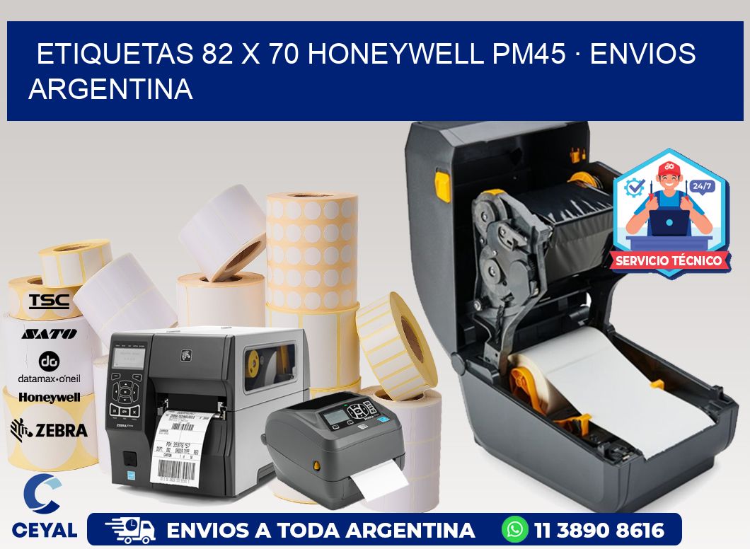 ETIQUETAS 82 x 70 HONEYWELL PM45 · ENVIOS ARGENTINA