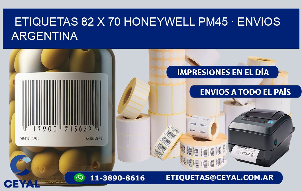 ETIQUETAS 82 x 70 HONEYWELL PM45 · ENVIOS ARGENTINA