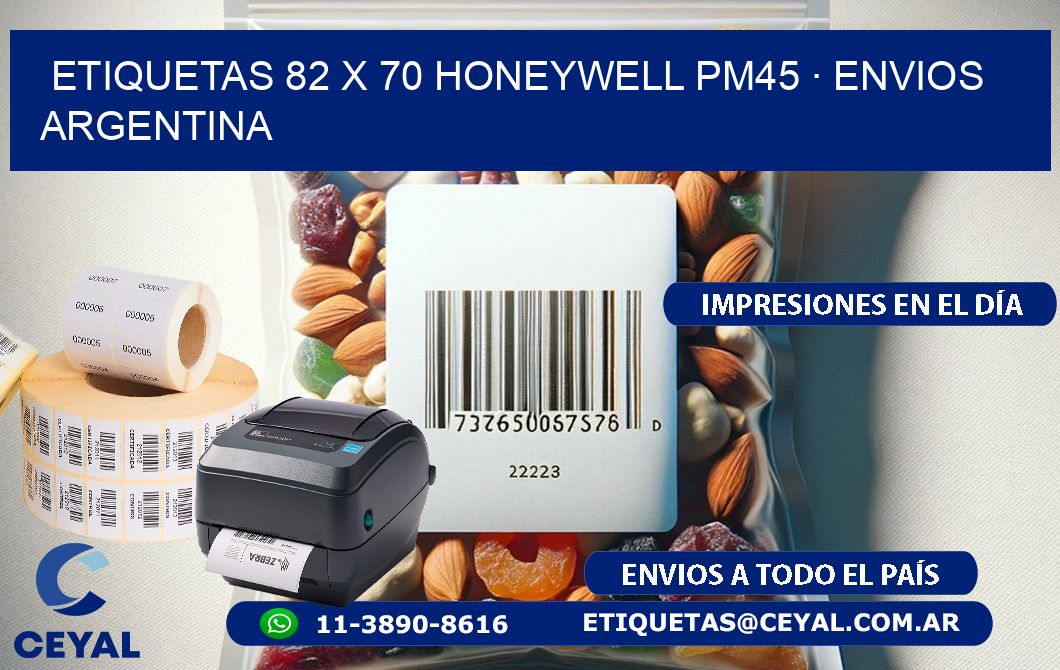 ETIQUETAS 82 x 70 HONEYWELL PM45 · ENVIOS ARGENTINA