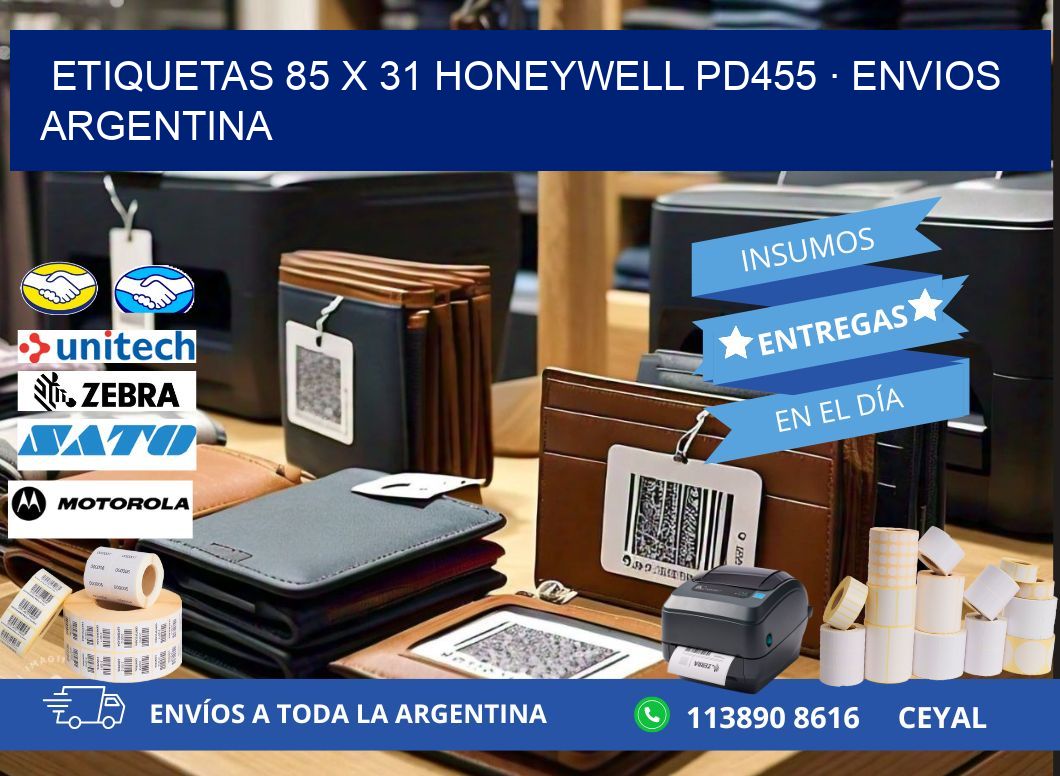 ETIQUETAS 85 x 31 HONEYWELL PD455 · ENVIOS ARGENTINA