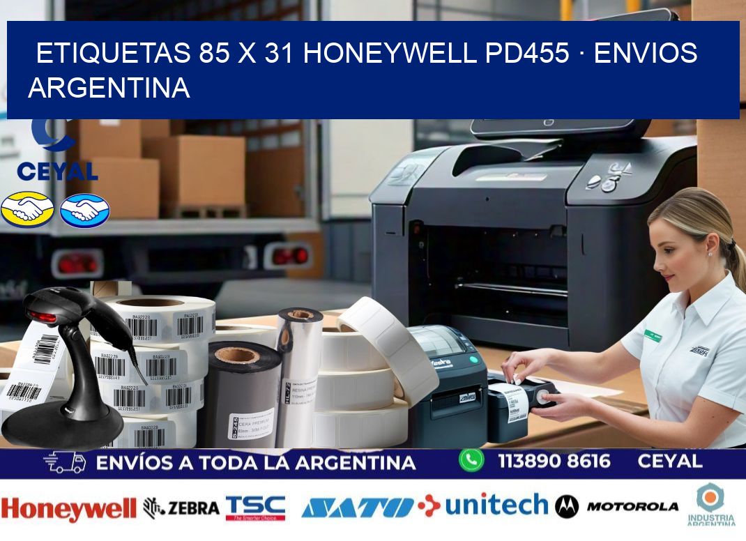 ETIQUETAS 85 x 31 HONEYWELL PD455 · ENVIOS ARGENTINA