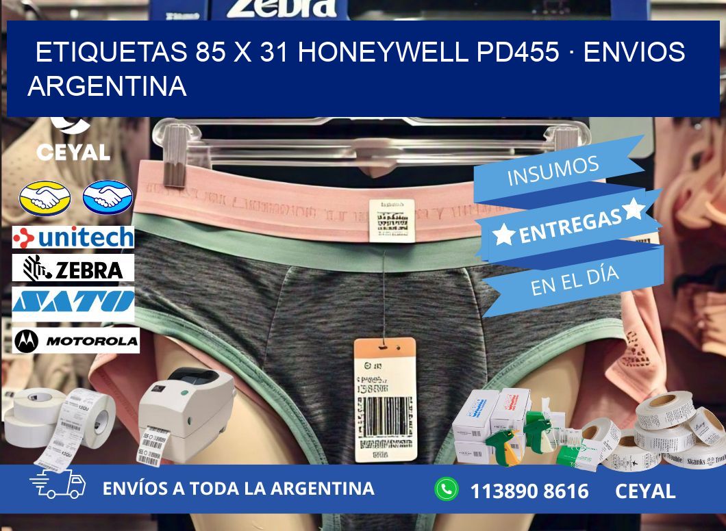 ETIQUETAS 85 x 31 HONEYWELL PD455 · ENVIOS ARGENTINA