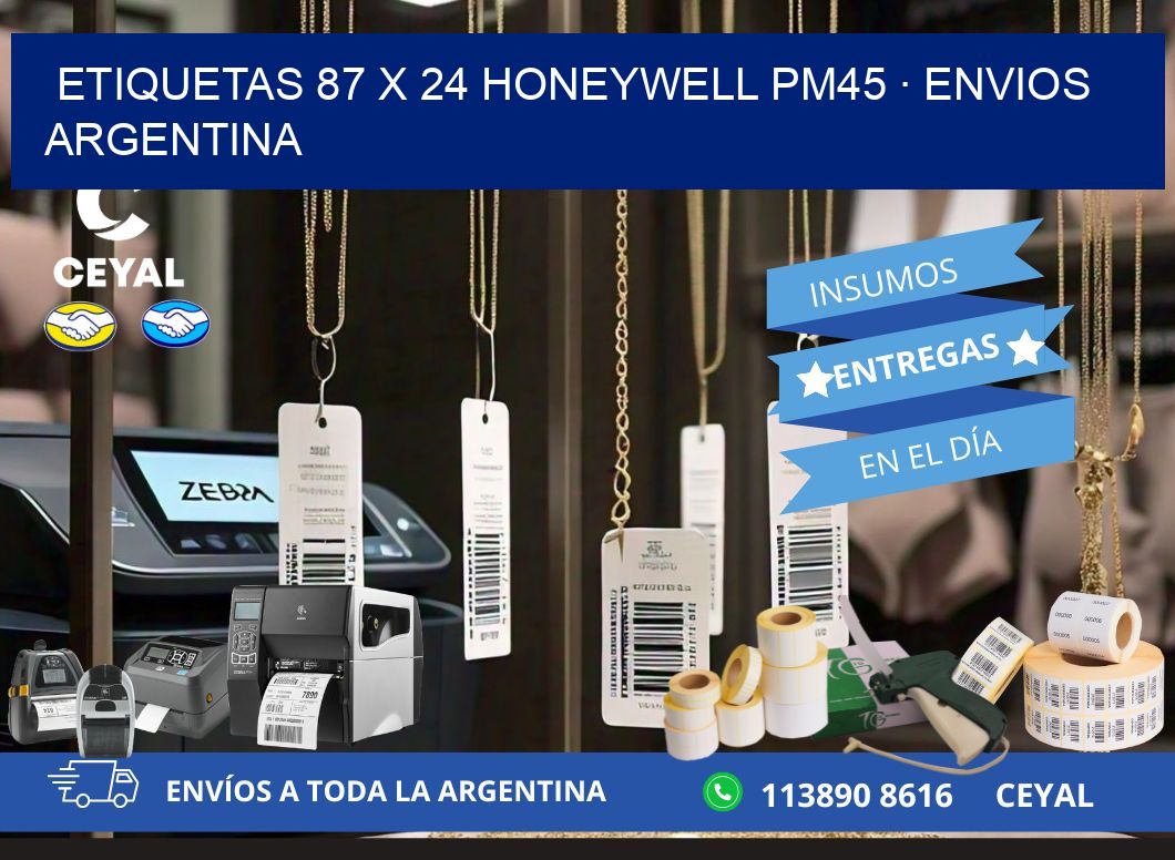 ETIQUETAS 87 x 24 HONEYWELL PM45 · ENVIOS ARGENTINA