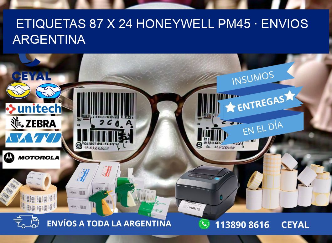 ETIQUETAS 87 x 24 HONEYWELL PM45 · ENVIOS ARGENTINA