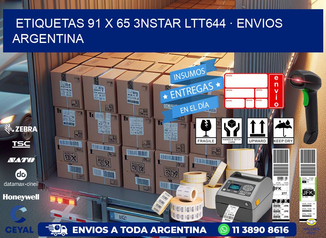 ETIQUETAS 91 x 65 3NSTAR LTT644 · ENVIOS ARGENTINA