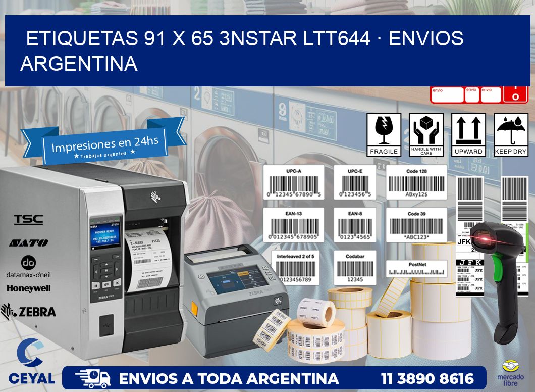 ETIQUETAS 91 x 65 3NSTAR LTT644 · ENVIOS ARGENTINA