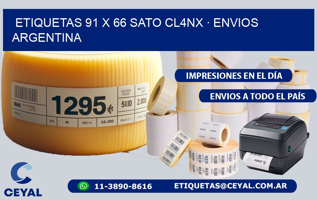 ETIQUETAS 91 x 66 SATO CL4NX · ENVIOS ARGENTINA
