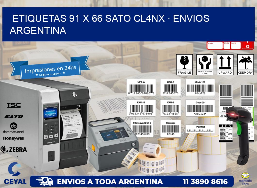 ETIQUETAS 91 x 66 SATO CL4NX · ENVIOS ARGENTINA