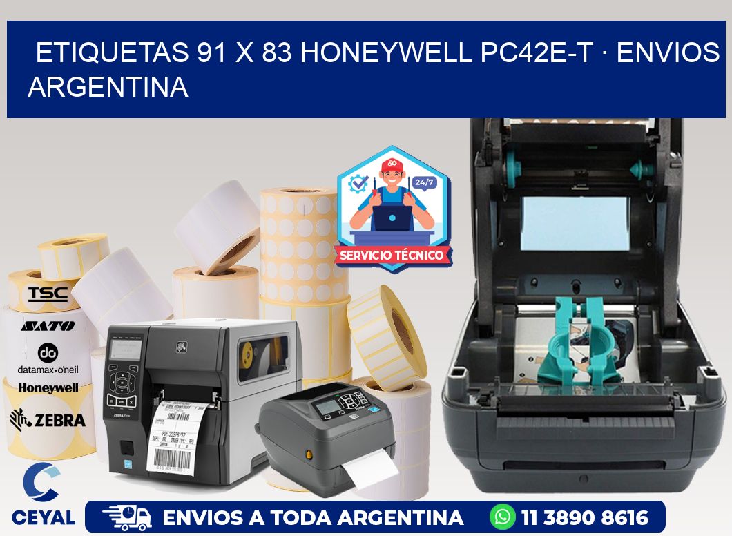 ETIQUETAS 91 x 83 HONEYWELL PC42E-T · ENVIOS ARGENTINA