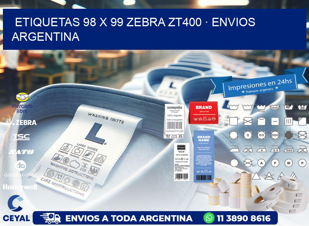 ETIQUETAS 98 x 99 ZEBRA ZT400 · ENVIOS ARGENTINA