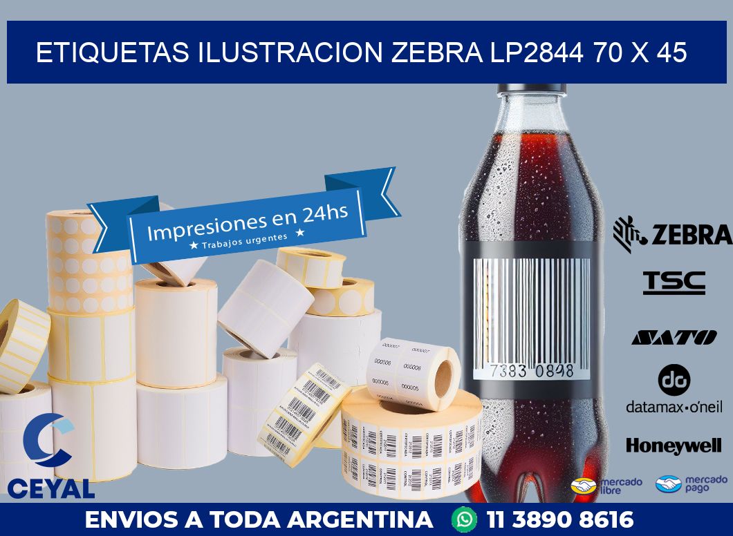 ETIQUETAS ILUSTRACION ZEBRA LP2844 70 x 45