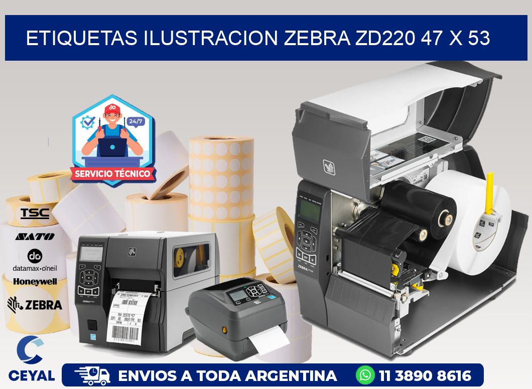ETIQUETAS ILUSTRACION ZEBRA ZD220 47 x 53
