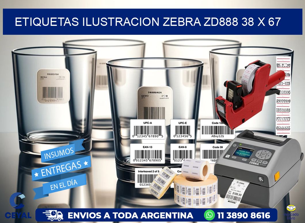 ETIQUETAS ILUSTRACION ZEBRA ZD888 38 x 67