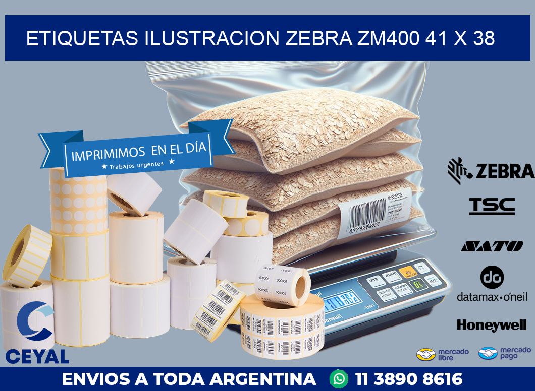 ETIQUETAS ILUSTRACION ZEBRA ZM400 41 x 38