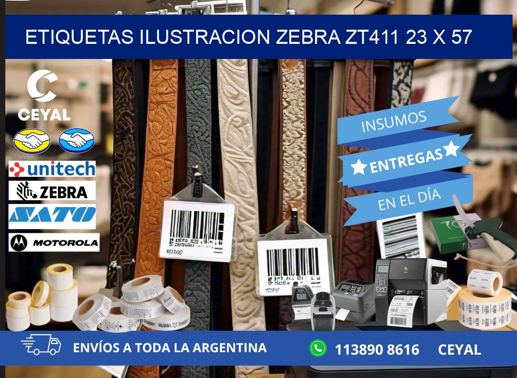 ETIQUETAS ILUSTRACION ZEBRA ZT411 23 x 57