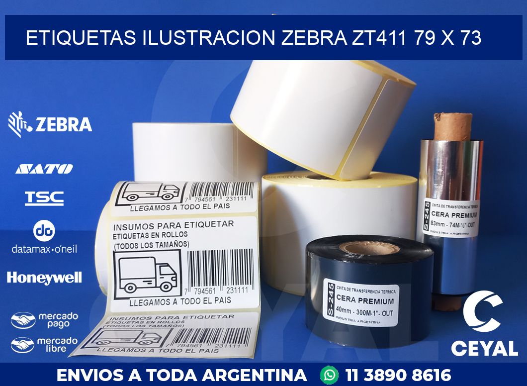 ETIQUETAS ILUSTRACION ZEBRA ZT411 79 x 73