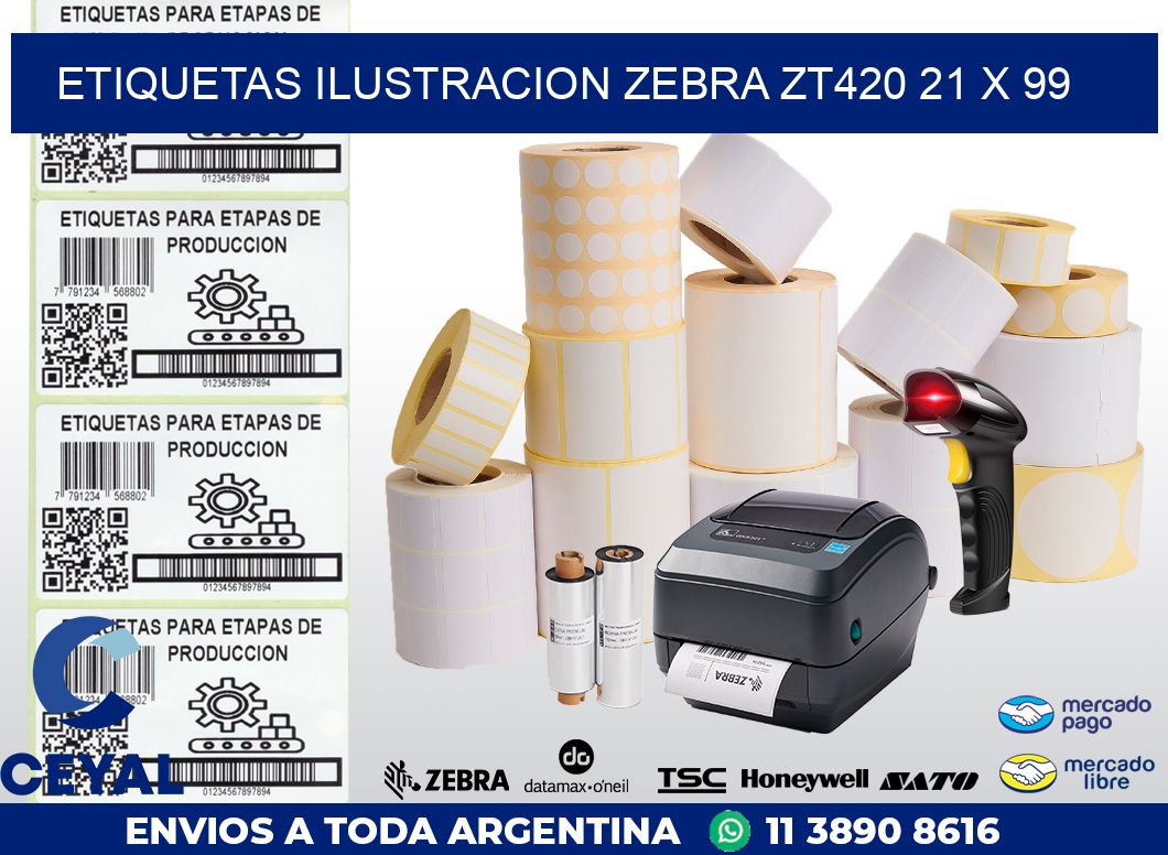 ETIQUETAS ILUSTRACION ZEBRA ZT420 21 x 99