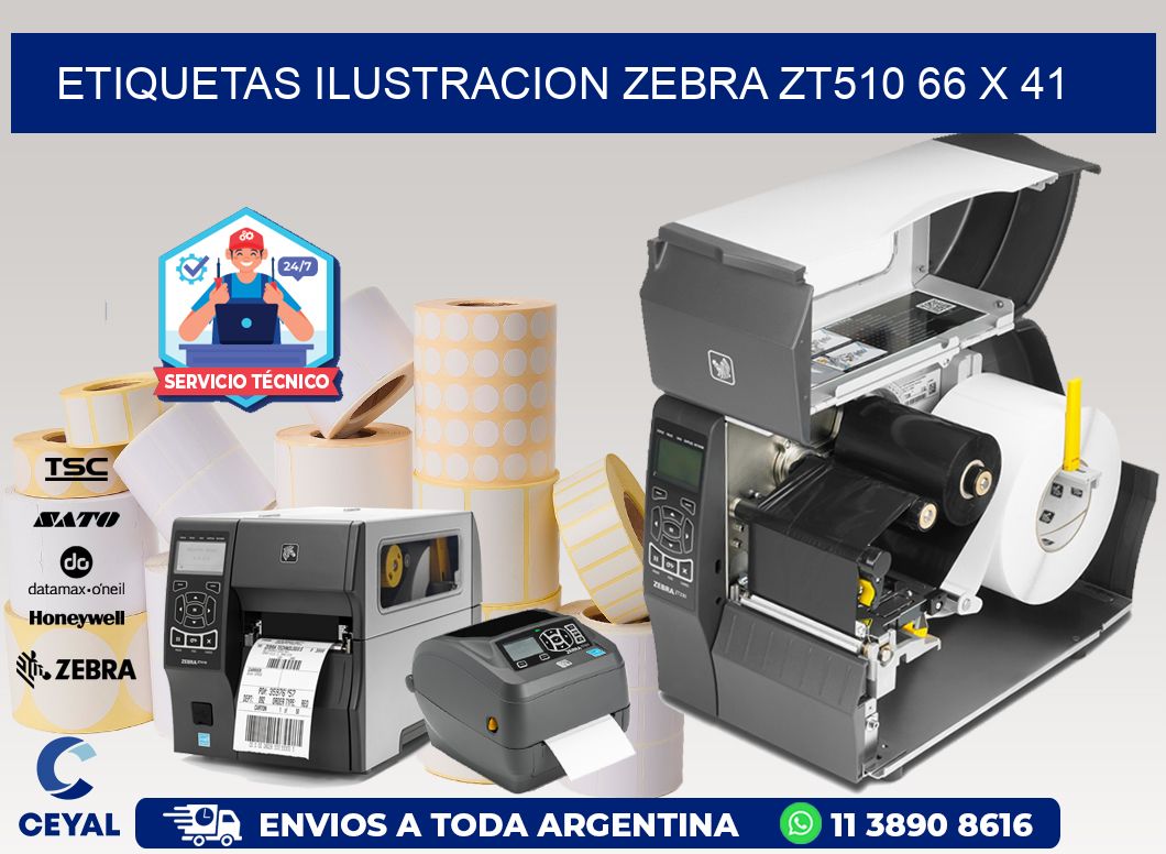 ETIQUETAS ILUSTRACION ZEBRA ZT510 66 x 41