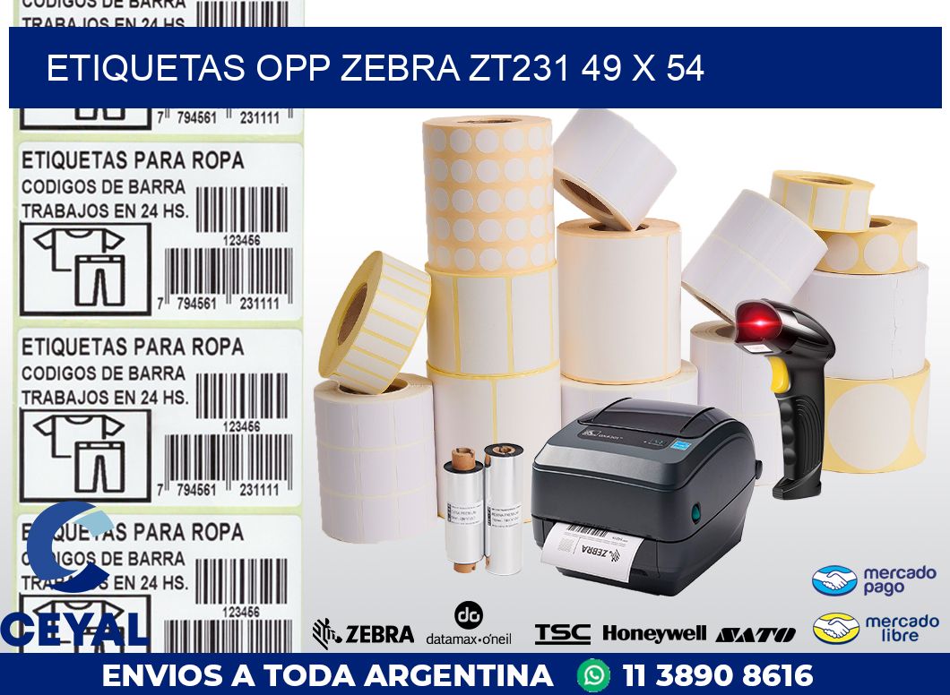 ETIQUETAS OPP ZEBRA ZT231 49 x 54