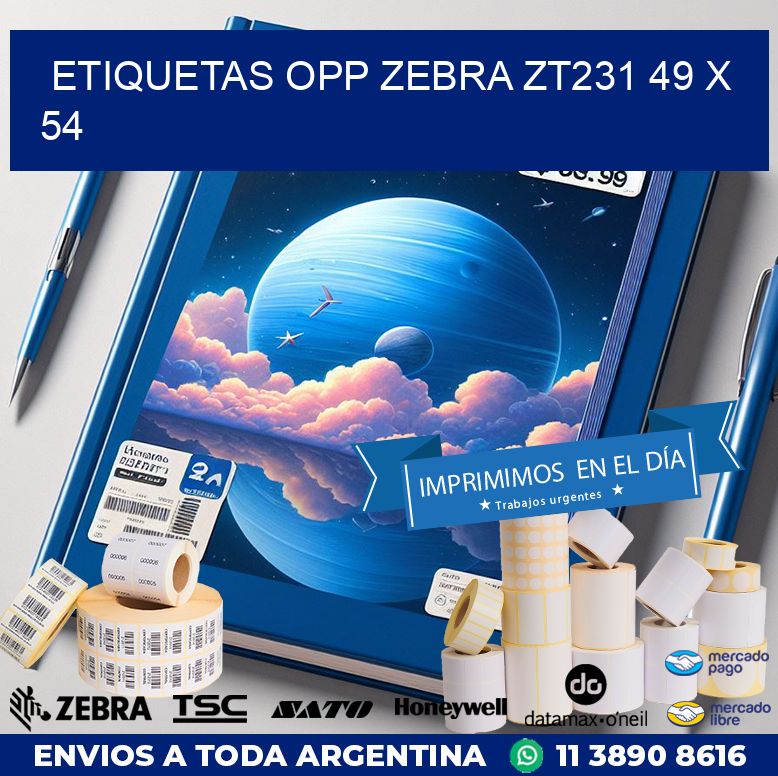 ETIQUETAS OPP ZEBRA ZT231 49 x 54