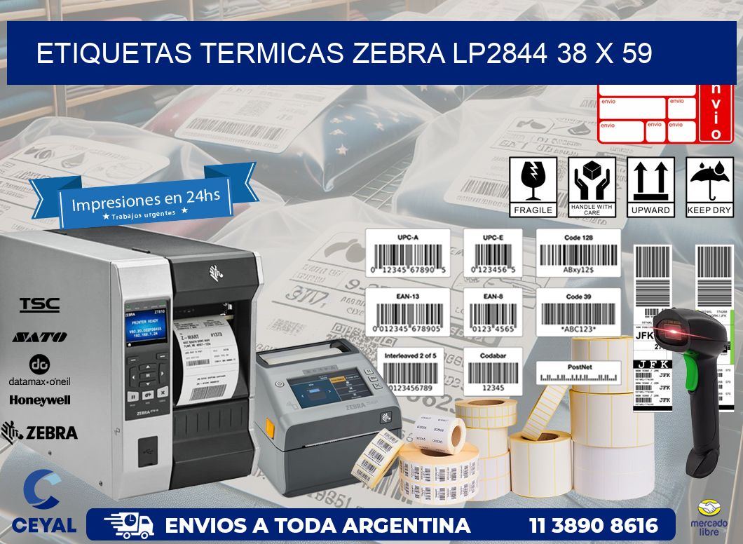 ETIQUETAS TERMICAS ZEBRA LP2844 38 x 59