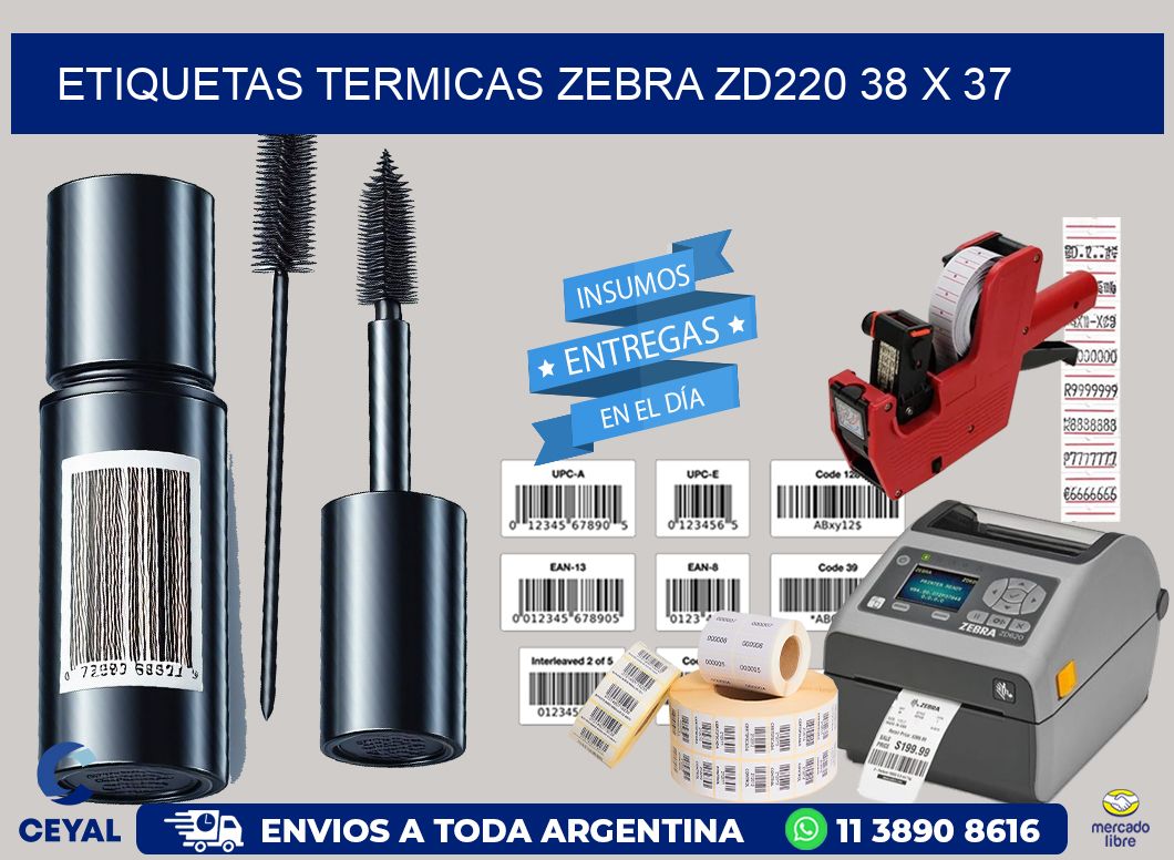 ETIQUETAS TERMICAS ZEBRA ZD220 38 x 37