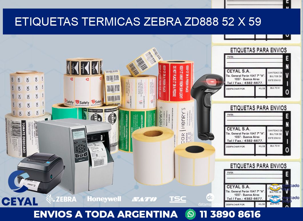 ETIQUETAS TERMICAS ZEBRA ZD888 52 x 59