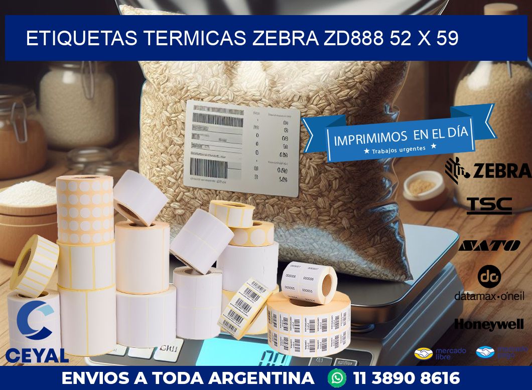 ETIQUETAS TERMICAS ZEBRA ZD888 52 x 59