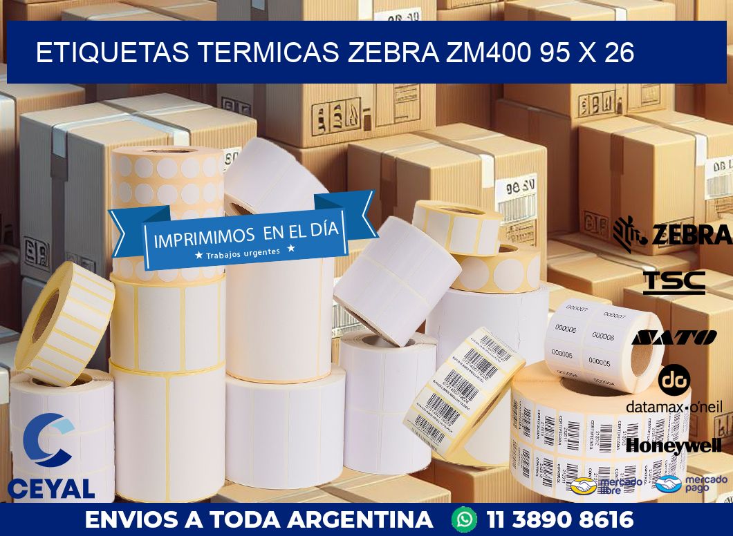 ETIQUETAS TERMICAS ZEBRA ZM400 95 x 26
