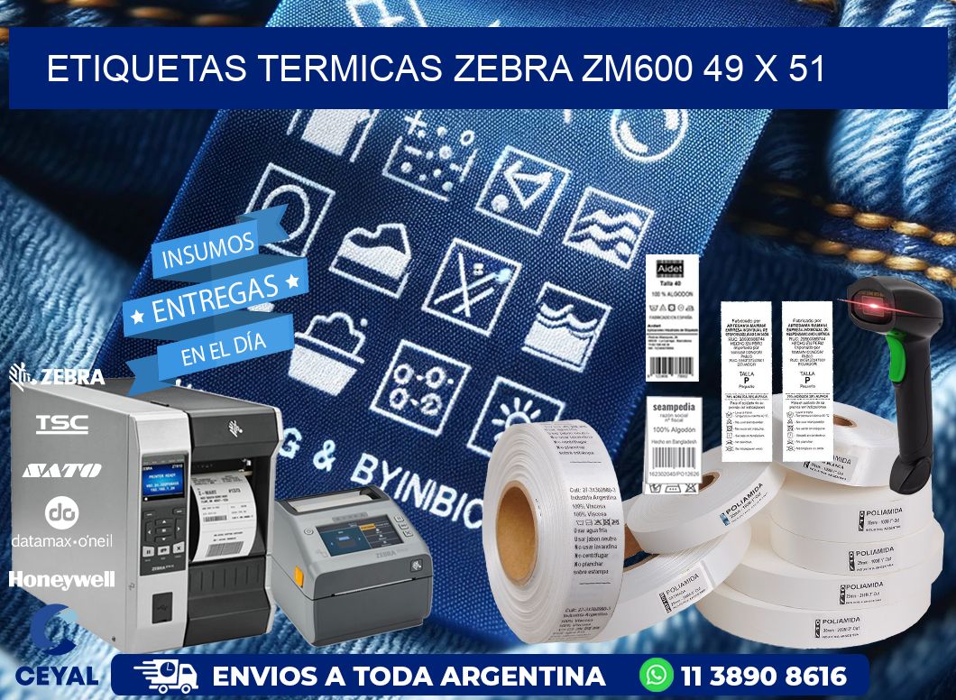 ETIQUETAS TERMICAS ZEBRA ZM600 49 x 51