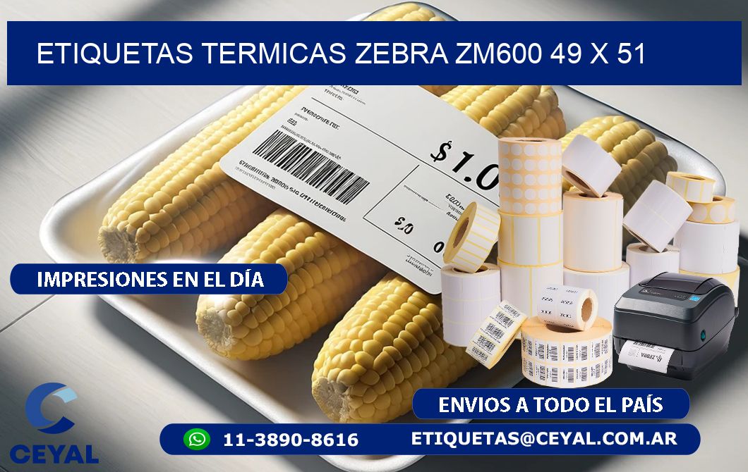 ETIQUETAS TERMICAS ZEBRA ZM600 49 x 51