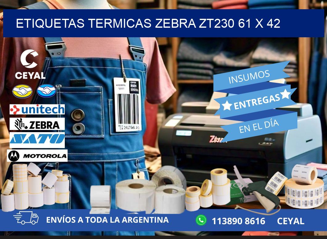 ETIQUETAS TERMICAS ZEBRA ZT230 61 x 42