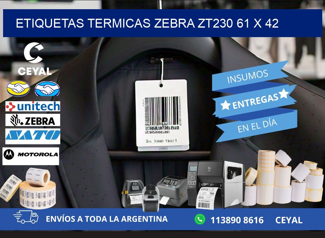 ETIQUETAS TERMICAS ZEBRA ZT230 61 x 42