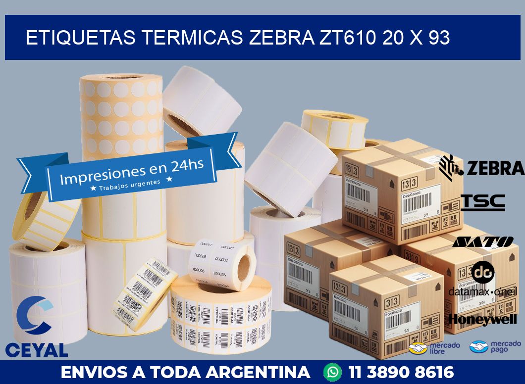 ETIQUETAS TERMICAS ZEBRA ZT610 20 x 93