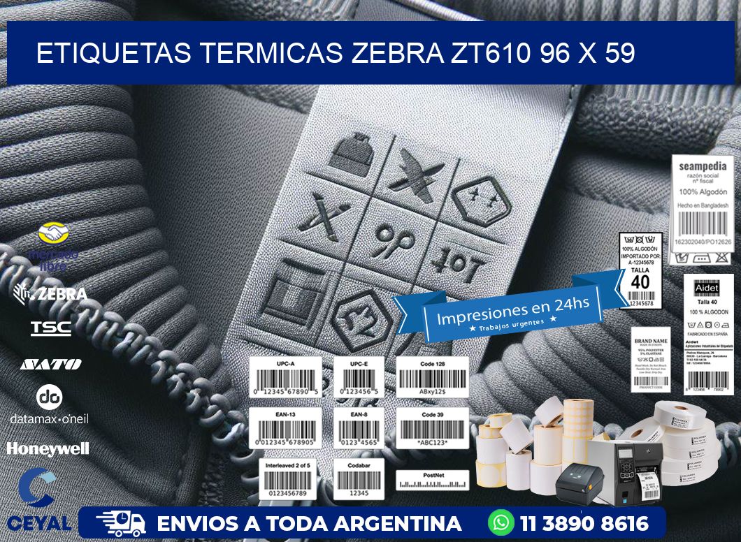 ETIQUETAS TERMICAS ZEBRA ZT610 96 x 59