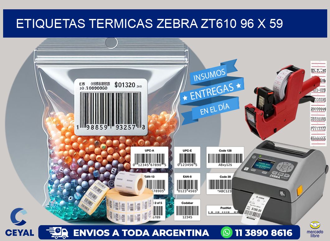 ETIQUETAS TERMICAS ZEBRA ZT610 96 x 59
